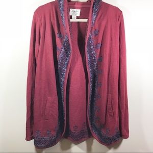 Lucky Brand open cardigan with hood